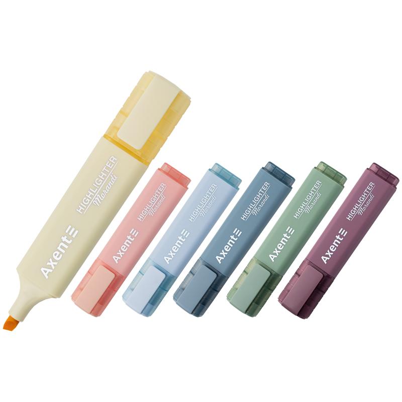 Маркер Highlighter morandi асорті Axent 2537-50-A, 1-5 мм клиноподібний, 6 кольорів